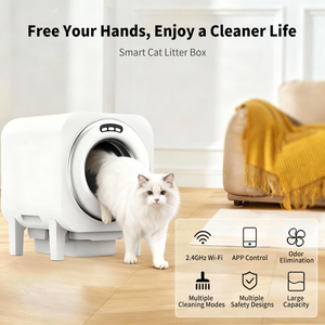 Caja <span class=keywords><strong>de</strong></span> <span class=keywords><strong>arena</strong></span> autolimpiable <span class=keywords><strong>para</strong></span> <span class=keywords><strong>gatos</strong></span>, manos libres, cambio <span class=keywords><strong>de</strong></span> <span class=keywords><strong>arena</strong></span> con un solo toque, fácil limpieza y mantenimiento, inodoro automático <span class=keywords><strong>para</strong></span> <span class=keywords><strong>gatos</strong></span>, cajón <span class=keywords><strong>de</strong></span> residuos grande - Product Image 3