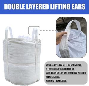 Huamaohengchun5Pcs Circular FIBC Bulk Bag,1.5 Ton Bag, Ø37.4" x 39.4"H,3300lbs SWL Safty Factor 3:1,Woven Polypropylene Bags - Product Image 4