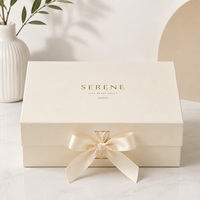 Boîte magnétique rigide carrée personnalisée de luxe, impression quadricolore, fermeture à ruban de soie, pour cadeau de mariage, boîte en matériau recyclable