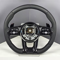 Volant de direction à fond plat en cuir perforé Comfort Grip pour Mercedes Benz AMG Classe A, B, C, E, S, modification intérieure automobile