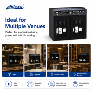 Dispensador <span class=keywords><strong>de</strong></span> Vino Comercial AIDEWO SC-6 <span class=keywords><strong>de</strong></span> Acero Inoxidable <span class=keywords><strong>con</strong></span> Enfriamiento por Compresor, Sistema <span class=keywords><strong>de</strong></span> Dispensación y Conservación <span class=keywords><strong>de</strong></span> 6 Botellas para Bares - Product Image 4