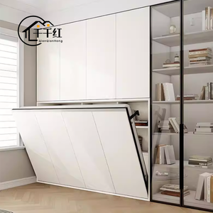 Cama Murphy Moderna Oculta con Escritorio y Estantería Integrados, Ahorra Espacio y es Ideal para Oficinas Familiares Pequeñas - Product Image 1