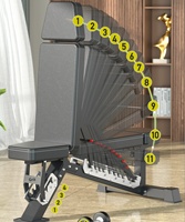 Bangku Dumbbell Lipat Tiga Tingkat yang Dapat Disesuaikan, Laris 2026, Posisi Incline/Decline/Flat, Flying Bird Bench Press, Tebal