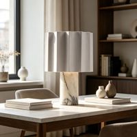 Lampe de table LED USB moderne avec base en marbre, lumière de lecture à intensité réglable pour chevet