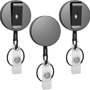 Rétractable fil métallique porte-clés tirer Badge bobine ID lanière nom étiquette carte porte-Badge bobines recul chaîne Clips extérieur porte-clés - Product Image 2