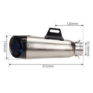 Modificación del sistema de escape de la motocicleta silenciador de escape biselado de tres capas 51mm bloque de popa Universal para Z125 300SR Msx125 Mt07 - Product Image 6