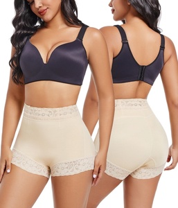 Culotte gainante taille haute, effet ventre plat et remonte-fesses, longueur mi-cuisse, avec silicone antidérapant et bordure en dentelle, invisible sous les robes, gaine sculptante - Product Image 5
