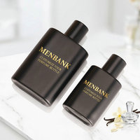 Flacons de parfum vides de luxe minimalistes en verre 30ml/50ml/100ml avec vaporisateur et bouchons en alumine à col serti oblate