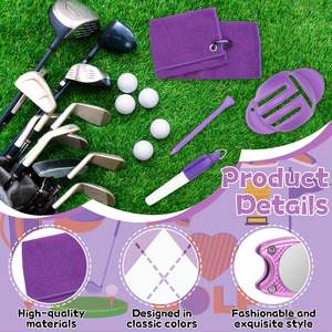 Kit de Accesorios de Golf Personalizados, Kit de Limpieza de Palos de Golf, Cepillo Limpiador de Ranuras, Herramienta de Reparación de Divots, Toalla de Golf con Clip, Bolsa para Pelotas - Product Image 3