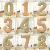 Ballons en aluminium de haute qualité pour anniversaire, 32 pouces, chiffres 0-9, couleur crème, décoration de fête d'anniversaire pour enfants et adultes