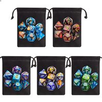 Vente en gros D4 D6 D8 D10 D12 D20 polyèdre 7 pièces mdn jeu de dés avec sac en velours pour donjons et dragons RPG MTG jeux de table