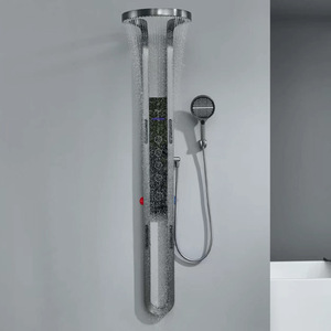 <span class=keywords><strong>Douche</strong></span> moderne <span class=keywords><strong>de</strong></span> luxe en acier inoxydable 304, thermostatique, pluie LED, température numérique, multifonctionnelle, écran <span class=keywords><strong>de</strong></span> <span class=keywords><strong>douche</strong></span>, ensemble <span class=keywords><strong>de</strong></span> <span class=keywords><strong>douche</strong></span>, pluie douce - Product Image 2