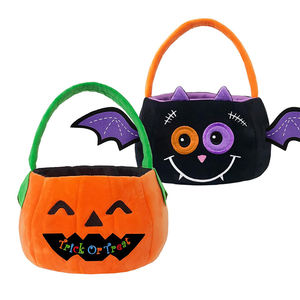 Nouveau design de sac à jouets en peluche V006 Poupée en peluche citrouille Paniers cadeaux personnalisés pour Halloween avec poignée pour cadeaux de fête - Product Image 1