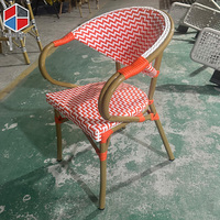 Fauteuil en rotin bleu marine Fauteuil de bistrot Cafe Shop Fauteuil Mobilier