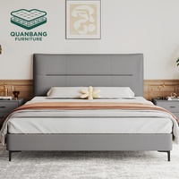 Meubles de chambre à coucher modernes sur mesure, base de lit pleine grandeur avec tête de lit, lit en cuir capitonné king size, lits queen size haut de gamme