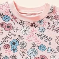 Ensemble de mode mignon en fibre de bambou pour bébés filles, hauts souples et extensibles, pantalon avec motif de fleurs, tenue confortable pour petite princesse