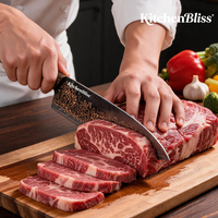Couteau de chef de cuisine Kitchenbliss Premium forgé, 33 couches de cuivre Damas, couteau Santoku avec boîte cadeau de luxe