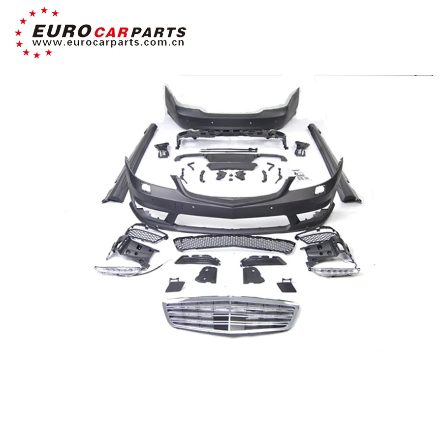 S63 S65 körper kit für w221 zu BIN auto teile w221 front stoßstange grill seite röcke hinten stoßstange auspuff tipps kopf licht schwanz lampe