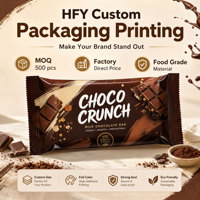 Sachets d'emballage personnalisés pour barres chocolatées vides, scellés au dos, en forme de coussin, en plastique imprimé de qualité alimentaire, laminés en feuille, pour snacks et bonbons
