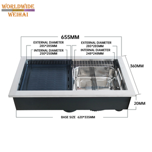 <span class=keywords><strong>Barbecue</strong></span> <span class=keywords><strong>coréen</strong></span> sans fumée, électrique, en acier inoxydable, dispositifs de sécurité, facile à nettoyer, assemblé, commande tactile, 3-5 personnes, intérieur - Product Image 4