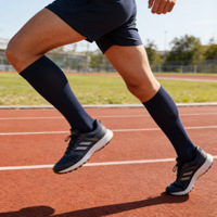 Chaussettes de compression tricotées pour le sport en plein air, respirantes, couleur unie, antidérapantes, élastiques, pour hommes et femmes, idéales pour le cyclisme