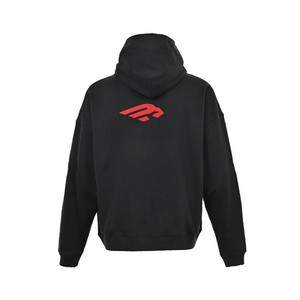 Sweat à capuche homme streetwear personnalisé de haute qualité, coupe ajustée, 100% coton, avec strass, imprimé vintage et broderie, coupé-cousu - Product Image 5