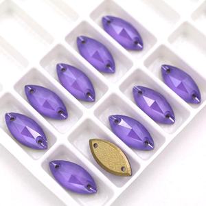 K9 الزجاج شكل عين الحصان شقة الظهر خياطة على الراين - Product Image 5