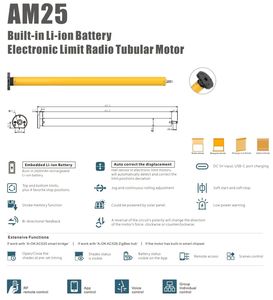Motor Tubular AOK AM25-1/25-ES-E con Control Remoto y Batería de Litio Integrada A-OK - Product Image 5