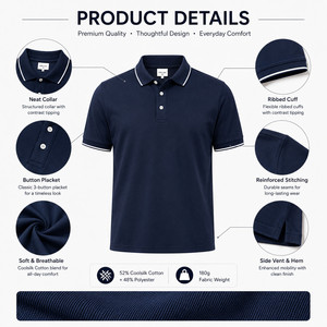Custom Logo 180G Coolsilk Cotton Ice Silk <b>Polo</b> <b>Shirt</b> Unisex Tipping Collar Golf Team Uniform Wholesale 12 Colors S-<b>4XL</b> - Product Image 4
