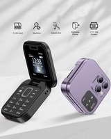 I16 Pro Lady couverture pliable Flip téléphone portable 1.77 "double Sim MP3 voix magique lampe de poche cadran de vitesse Senior téléphone portable à clapet