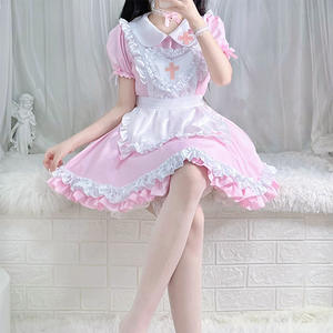 Disfraz de Sirvienta Japonesa Original 2026, Estilo Lolita Dulce, Color Rojo Vino, Disfraz de Cosplay, Vestido de Sirvienta Femenina, Vestido para Actuaciones Escénicas - Product Image 4