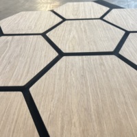 Panneau acoustique décoratif auto-adhésif en MDF perforé hexagonal, décoration intérieure en bois, panneaux muraux absorbant le son