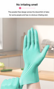 100 шт. в коробке, беспорошковые нитриловые ПВХ перчатки, кухонные белые нитриловые перчатки для работы по дому, одноразовые перчатки - Product Image 6