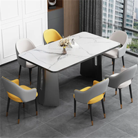 Chaises de salle à manger modernes et minimalistes en cuir PU avec pieds en métal - Meubles portables pour la maison, le bureau et le salon, adaptés aux restaurants