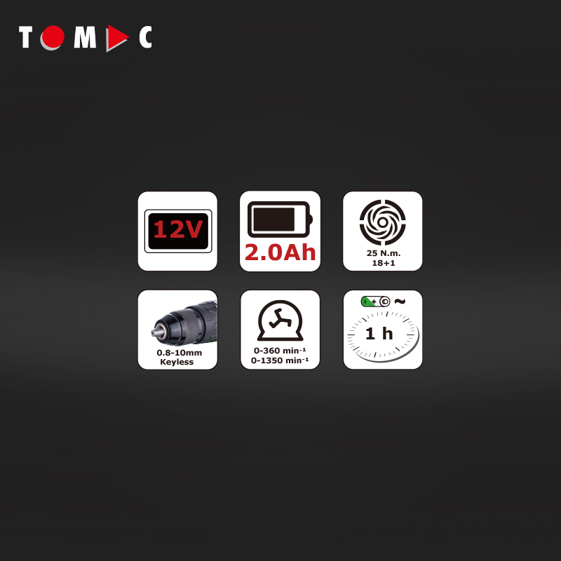 TOMAC CE Certified DC 12V Electric Cordless Drill Cordless Power Tools for Electricians Precision Drilling and Fastening · image 5