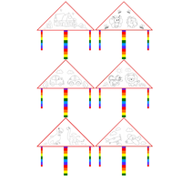 Kit de cerf-volant à colorier pour enfants, loisirs créatifs DIY, cerf-volant facile à faire voler avec canne à pêche, parfait pour les activités de plein air au printemps