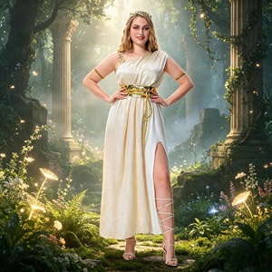 Costume di Halloween da Dea Greca, Gonna Medievale, Abito da Performance Cleopatra Atena, <span class=keywords><strong>Taglie</strong></span> <span class=keywords><strong>Forti</strong></span>, Abbigliamento da Carnevale in Poliestere - Product Image 4