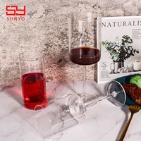 Ngengat Blown transparan Ultra tipis disesuaikan kualitas tinggi dihiasi persegi Highball rendah minum susu jus cangkir gelas air