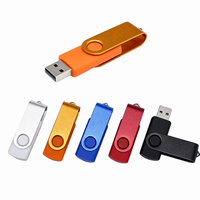 Logo personnalisé populaire clé USB pivotante 1 to 2 to 4GB 8GB 16GB 32GB 64GB lecteurs USB bon marché en vrac 2.0/3.0 avec impression de logo