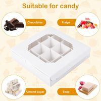 Boîtes à desserts personnalisables en gros avec séparateurs, boîtes cadeaux en papier avec fenêtre transparente pour chocolat, fudge, savon, emballage alimentaire