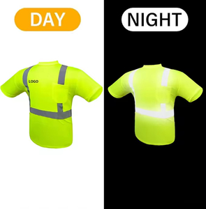 Khả năng hiển thị cao an toàn phản chiếu T-Shirt tùy chỉnh in ấn logo vải chạy băng an toàn phản chiếu làm việc t Áo sơ mi - Product Image 1