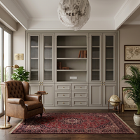 Armoire à panneaux surélevés en verre cannelé, étagère ouverte, tiroir, meuble de rangement personnalisé pour villa, cuisine, chambre, écologique, grande taille