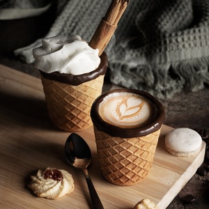 Tazza Commestibile in Biscotto Croccante, Tazze da Caffè Monouso Commestibili, Ecologiche e Creative, Tazza Commestibile per Cioccolata e Caffè - Product Image 3