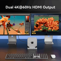 Station d'accueil Thunderbolt 4 40 Gbps pour Mac Mini, double sortie 4K 60 Hz, boîtier SSD M.2 NVMe, Type C, Stock M003Pro