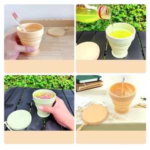 Vaso Plegable de Viaje de 200 ml, Silicona de Grado Alimenticio, Resistente a Altas Temperaturas, para Campamento al Aire Libre, Retráctil - Product Image 2