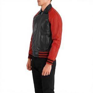 แจ็คเก็ตหนังผู้ชาย ELYSIAN INDUSTRIES แบบ Letterman ปิดซิป คอปกพับได้ สไตล์วิทยาลัย สำหรับฤดูหนาว ขายส่ง - Product Image 4