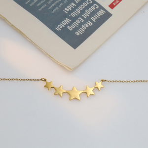 Star Pendant Necklace Stainless Steel Gold Color Five Pointed Stars Clavicle Chain Women Fashion Jewelry Gift - Product Image 3