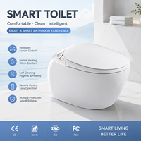 WC intelligent mural avec télécommande, à siphon en S, entièrement automatique, à double chasse, avec abattant flottant encastré et siège chauffant