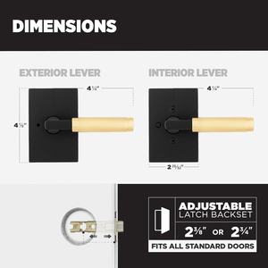 Poignée de porte carrée en alliage de zinc au design moderne, best-seller, serrure sans clé, finition noire mate/nickel brossé/or pour intérieur - Product Image 2