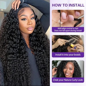 Cheveux humains bouclés birmans pour crochet, ligne plume, invisibles, pré-séparés, sans nœuds, pour tressage - Product Image 4